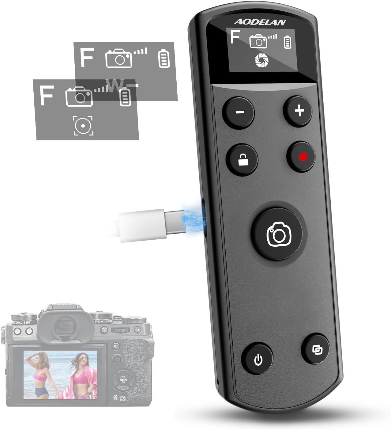 Fujifilm Camera X100Vi - Telecomando ricaricabile USB-C nero con schermo